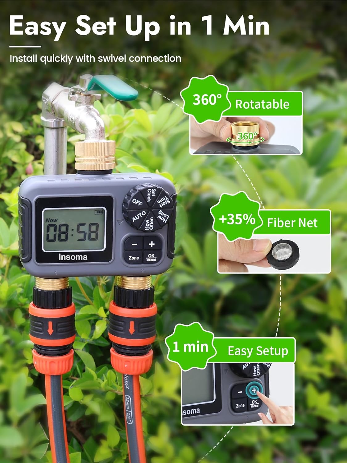 Двойные розетки, умная система – обзор и цена Timer Dual Outlet